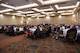 Service members, their guests and American Legion members, listen during the American Legion Service to America Banquet in Centralia, Wash., July 15, 2016. An Airman and Soldier from Joint Base Lewis-McChord, Wash., along with other service members from the Puget Sound were recognized for their selfless contributions to their communities. (U.S. Air Force photo/Staff Sgt. Naomi Shipley)