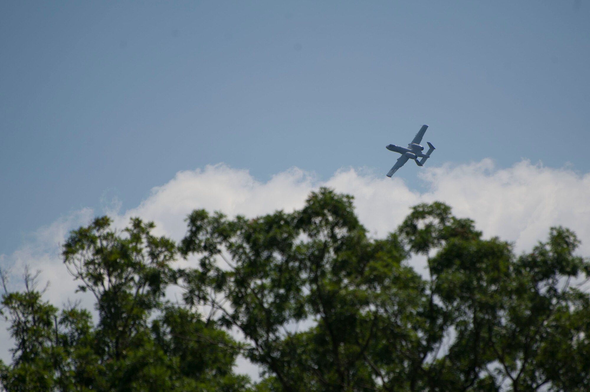 Air Force A-10 Warthogs simulate providing close air support during a combat search and rescue mission demonstration as Secretary of Defense Ash Carter hosts the ministers of defense and other senior leaders from nations of the counter-ISIL coalition and NATO during a Counter ISIL Defense Ministerial to discuss the ongoing military campaign against ISIL at the Gen. Jacob E. Smart Conference Center on Joint Base Andrews, Md., July 20 2016. (Photo by U.S. Air Force Senior Master Sgt. Adrian Cadiz)(Released)