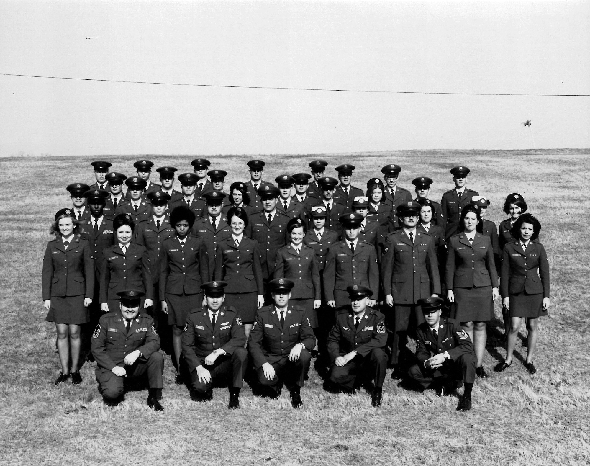 Noncommissioned Officer Leadership school 71-3L, with Women in the Air Force, or WAFs,  and staff at the I.G. Brown Training and Education Center on McGhee Tyson Air National Guard Base in Louisville, Tenn. Women were accepted on an equal basis with men in 1976, and the WAF program ended. NCO leadership school was the precursor to today's Air Force Airman leadership school.(U.S. Air National Guard photo)