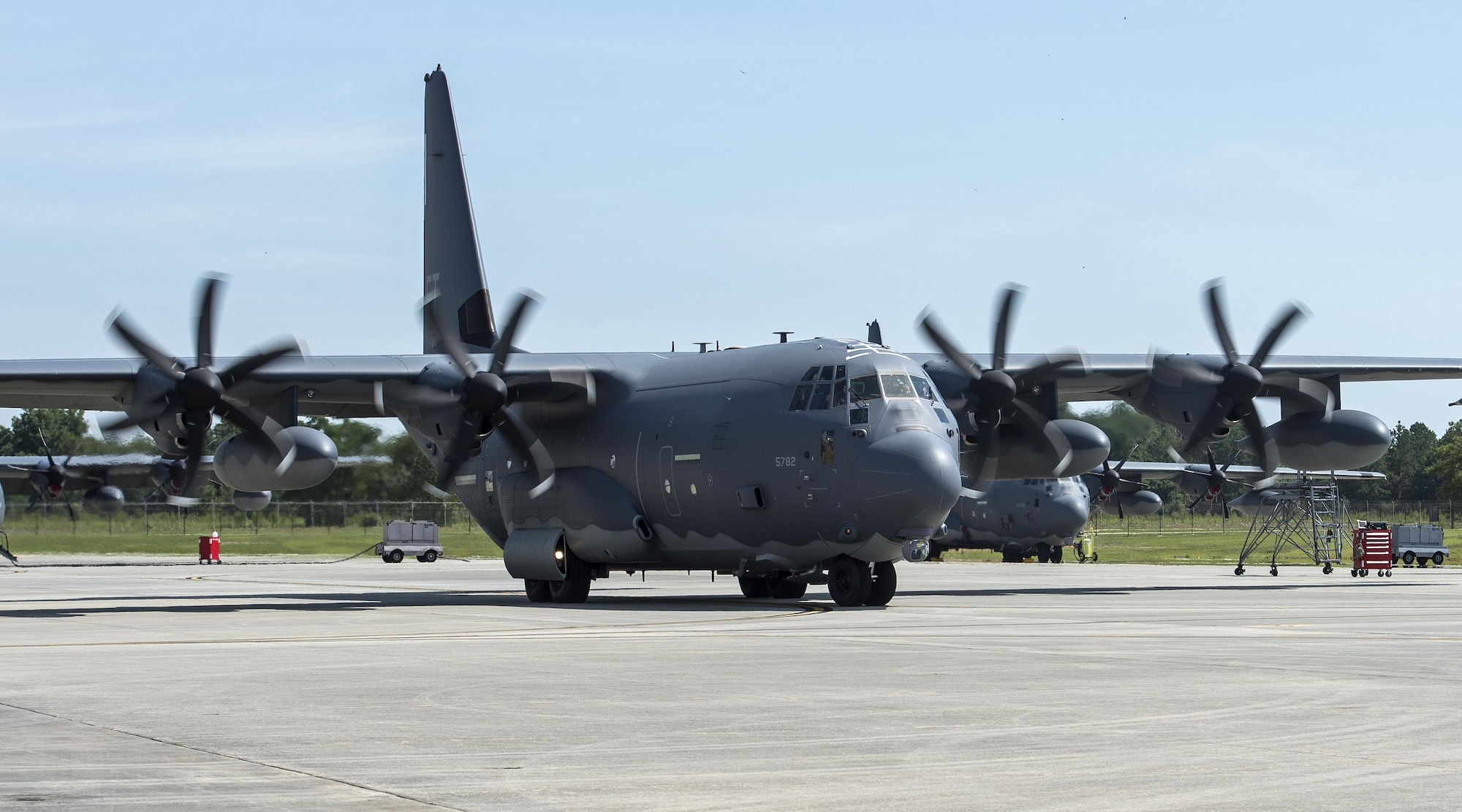 U.S. Air Force Capt. Christy Wise, 71st Rescue Squadron HC-130J Combat King II pilot, finishes a pre-flight check before her requalification flight, July 22, 2016, at Moody Air Force Base, Ga. A boating accident resulted in an above-the-knee amputation of Wise's right leg. (U.S. Air Force photo by Airman 1st Class Janiqua P. Robinson)
