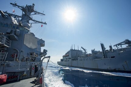 In this file photo, Curtis Wilbur is on patrol with Carrier Strike Group (CSG) 5 in the U.S. 7th Fleet area of responsibility supporting security and stability in the Indo-Asia-Pacific.