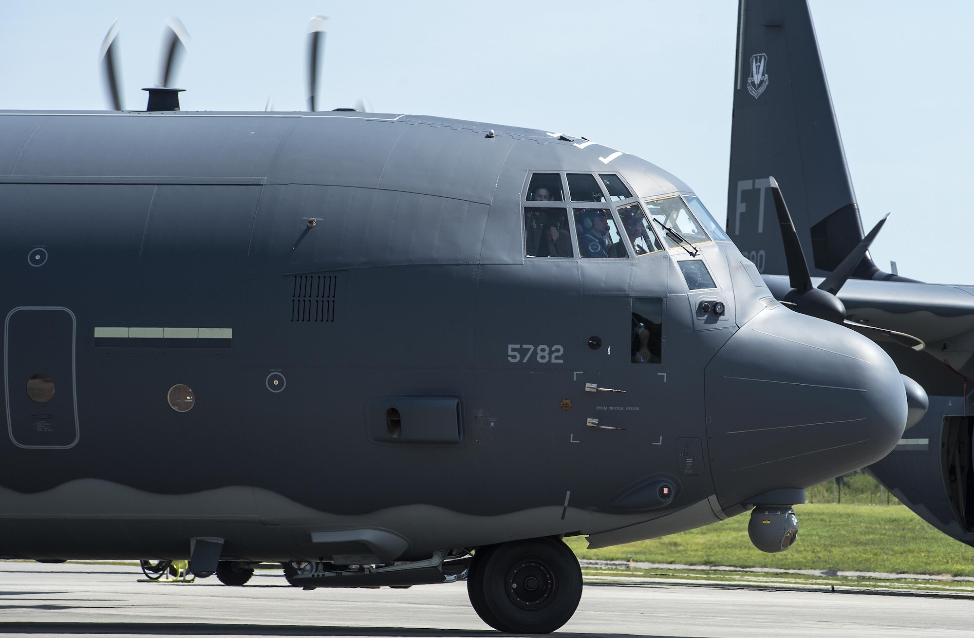 U.S. Air Force Capt. Christy Wise, 71st Rescue Squadron HC-130J Combat King II pilot, taxis onto the runway during a requalification flight, July 22, 2016, at Moody Air Force Base, Ga. Wise made her mark in Air Force history by becoming the sixth amputee to return to the skies. (U.S. Air Force photo by Airman 1st Class Janiqua P. Robinson)