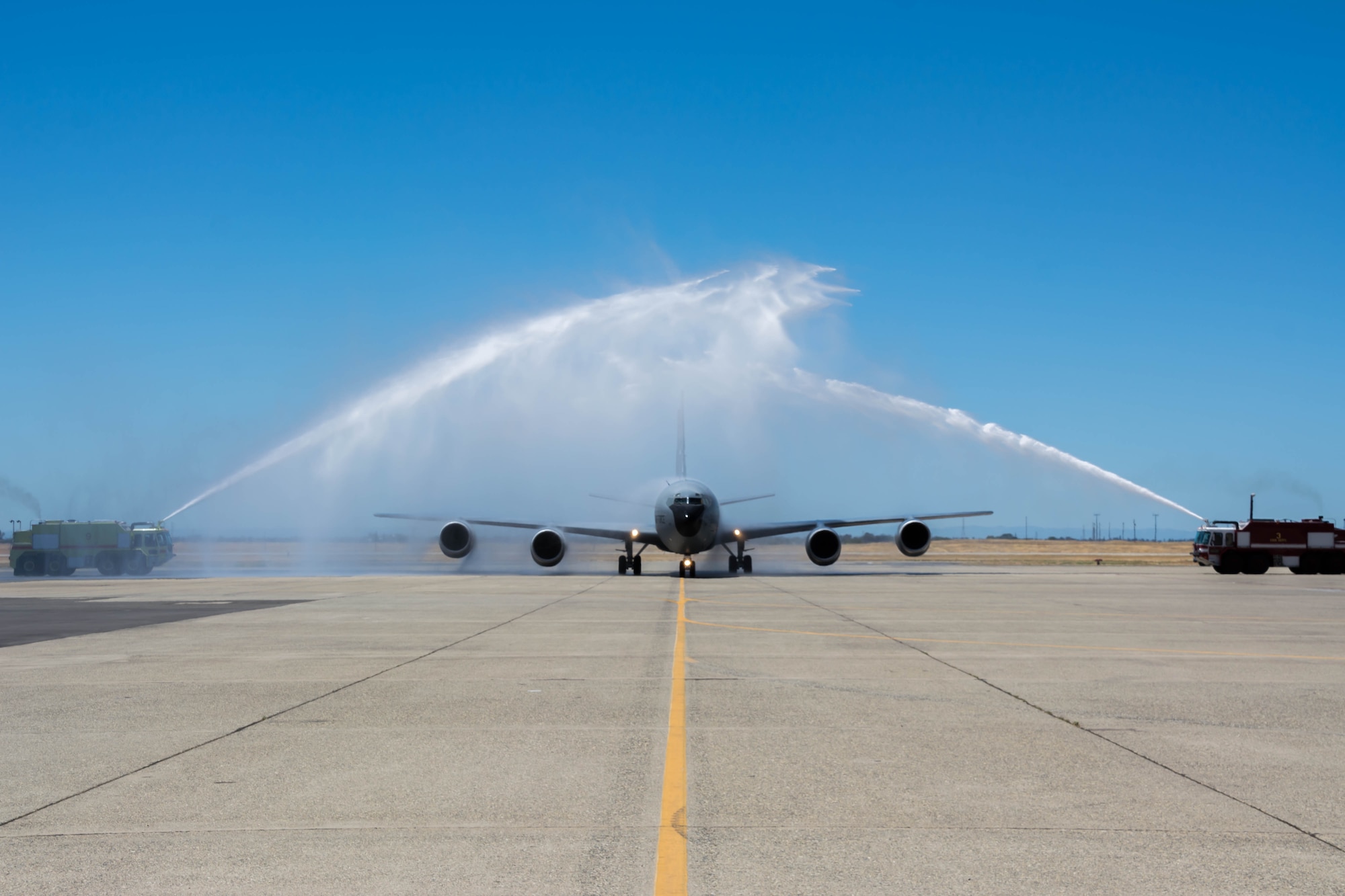 The first of eight KC-135 Stratotankers arrived at Beale Air Force Base, California on July 10, 2016 during an official welcoming ceremony. The 940th Air Refueling Wing was re-designated from the 940th Wing on June 4, 2016. The seven remaining KC-135 aircraft are highly anticipated to arrive by October, 2016. (Courtesy photo by John L. Brackens)