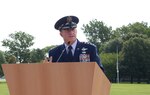 Gen. David L. Goldfein, chief of staff of the U.S. Air Force, provides remarks during the promotion ceremony of U.S. Air Force Gen. Stephen W. Wilson, U.S. Strategic Command deputy commander, at Offutt Air Force Base, Neb., July 22, 2016. Goldfein, who presided over the ceremony, said that Wilson had the competence and character required to be promoted to the rank of general and hold the position of 39th vice chief of staff of the U.S. Air Force. Wilson, a command pilot with more than 4,500 flying hours and 680 combat hours, has been at USSTRATCOM since July 2015. He previously served as the Air Force Global Strike Command commander. One of nine DoD unified combatant commands, USSTRATCOM has global strategic missions assigned through the Unified Command Plan, which include strategic deterrence; space operations; cyberspace operations; joint electronic warfare; global strike; missile defense; intelligence, surveillance and reconnaissance; combating weapons of mass destruction; and analysis and targeting. (USSTRATCOM photo by Master Sgt. April Wickes)