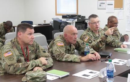 The 76th Operational Response Command’s (ORC) leadership briefed the Chief of Army Reserve and Commanding General, United States Army Reserve Command, Lt. Gen. Charles D. Luckey on July 18, 2016. 
Maj. Gen. Ricky L. Waddell, 76th ORC Commanding General, provided an overview of 76th ORC’s unique mission and its footprint during the units' Red Dragon exercise held at Fort McCoy, Wis.