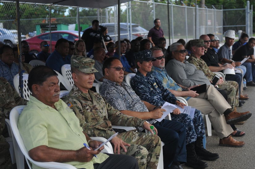 Brig. Gen. Stephen K. Curda, commander of the 9th Mission Support Command was in attendance of the  Saipan U.S. Army Reserve Center's groundbreaking ceremony, July 11, 2016. Along with the commander, in attendance was the Lt. Governor, Commonwealth of the Northern Mariana Islandes, the Honorable Victor Hocog, other state officials and management personnel from Aafes. The center will be undergoing a full revitalization to its complex, enhancing the capabilities of the center to include upgraded storm protection, security systems and upgrades to the air conditioning system. The attached Aafes Troop Store will also be receiving a facelift by upgrading the store by 3 times larger than the existing store in order to more effectively serve Soldiers, Families and Veterans. Project completion is scheduled for March 2017. 
(U.S. Army photo by Sgt. Jessica A. DuVernay)