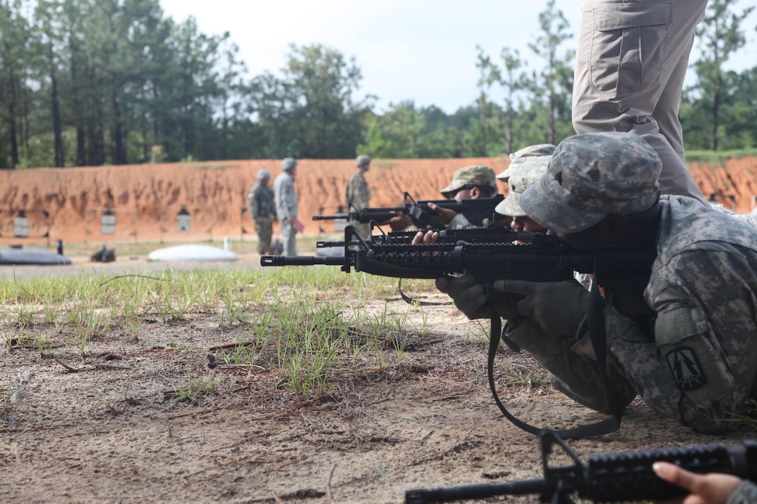 The 982nd Combat Camera Company  conducts weapons qualification at Fort Bragg, NC on July 16, 2016. The 982nd perfoms this training annually to maintain unit readiness. (U.S. Army Photo by Spc. Kwamel Hargett/Released)