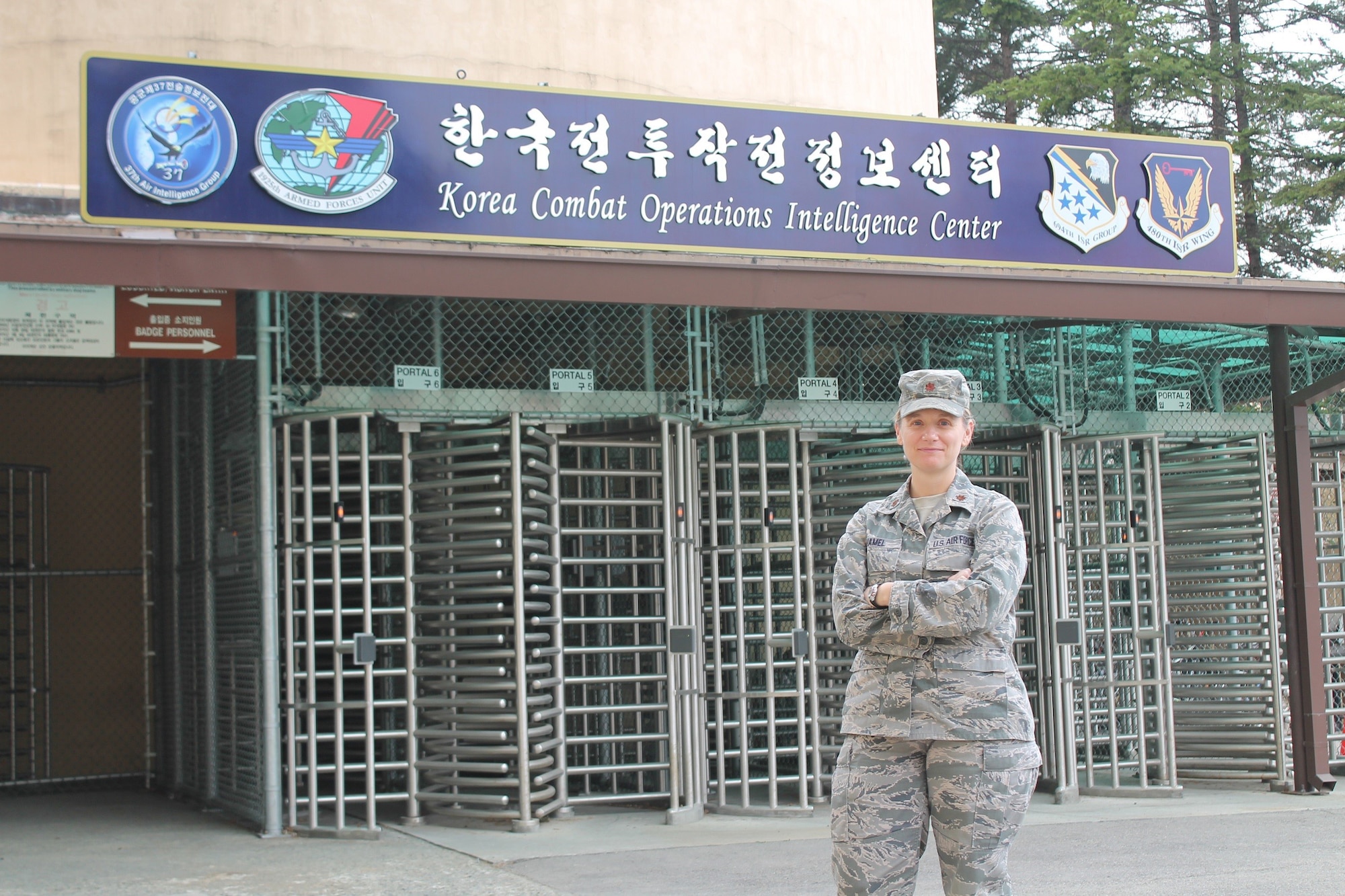 Maj. Alison Hamel is the first individual mobilization augmentee to be assigned to the 694th Intelligence, Surveillance and Reconnaissance Group at Osan Air Base, Korea. 