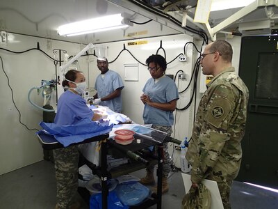 Col. Nelson Rosen, commander for the 338th Medical Brigade out of Horsham, Pa., toured the facilities at the Greater Chenango Cares Innovative Readiness Training event, July 23, 2016.  Greater Chenango Cares is one of the IRT events which provides real-world training in a joint civil-military environment while delivering world-class medical care to the people of Chenango County, N.Y., from July 15-24.