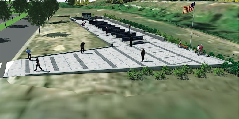 3D computer rendering of Stafford Armed Services Memorial