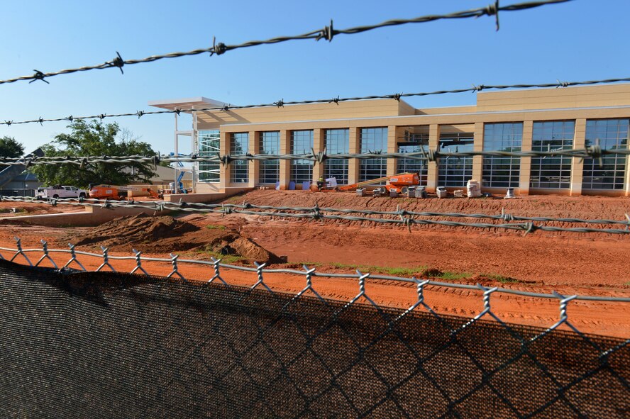 The 20th Medical Group treatment facility undergoes construction at Shaw Air Force Base, S.C., July 26, 2016. The new facility, which is scheduled for completion in May 2017, will provide the following services: pediatric clinic, flight medicine and public health. (U.S. Air Force photo by Airman 1st Class Christopher Maldonado)