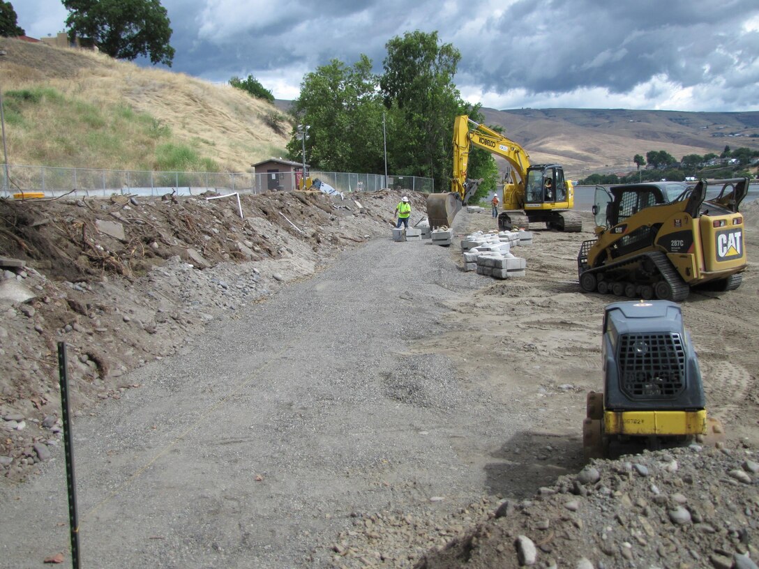The Chestnut Recreation Area in Clarkston, Washington, will reopen on Wednesday, July 27. The U.S. Army Corps of Engineers recreation area was temporarily closed May 31 to enable maintenance staff to replace a 240-feet-long dilapidated rock-and-mortar wall, which was falling apart and beginning to pose a safety risk to visitors. Corps staff originally estimated the work would continue until mid-August, but thanks to cooperative weather and ideal work site conditions, the project was completed early. (U.S. Army Corps of Engineers photo)