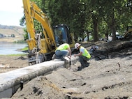 The Chestnut Recreation Area in Clarkston, Washington, will reopen on Wednesday, July 27. The U.S. Army Corps of Engineers recreation area was temporarily closed May 31 to enable maintenance staff to replace a 240-feet-long dilapidated rock-and-mortar wall, which was falling apart and beginning to pose a safety risk to visitors. Corps staff originally estimated the work would continue until mid-August, but thanks to cooperative weather and ideal work site conditions, the project was completed early. (U.S. Army Corps of Engineers photo)