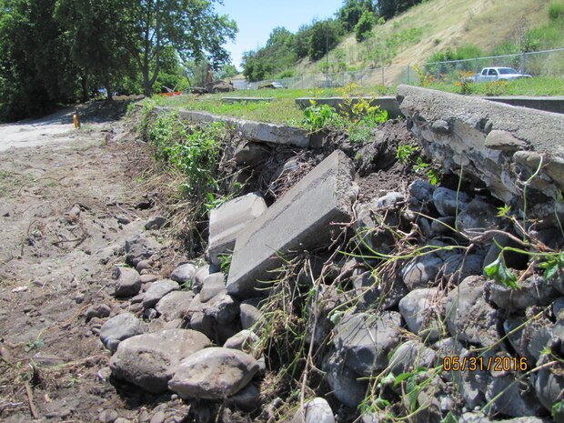 The Chestnut Recreation Area in Clarkston, Washington, will reopen on Wednesday, July 27. The U.S. Army Corps of Engineers recreation area was temporarily closed May 31 to enable maintenance staff to replace a 240-feet-long dilapidated rock-and-mortar wall, which was falling apart and beginning to pose a safety risk to visitors. Corps staff originally estimated the work would continue until mid-August, but thanks to cooperative weather and ideal work site conditions, the project was completed early. (U.S. Army Corps of Engineers photo)