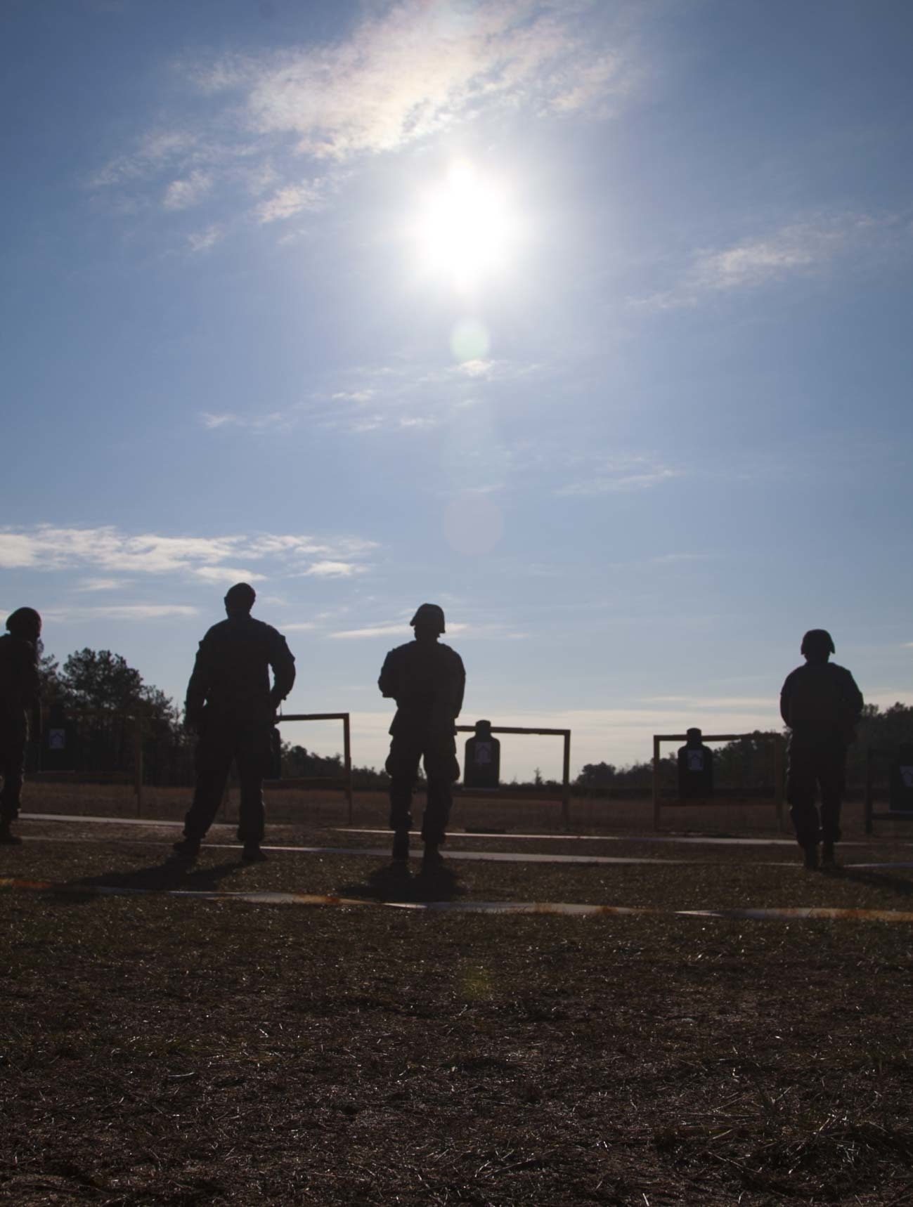 U.S. Marines with 22nd Marine Expeditionary Unit (MEU) move and fire at their targets during a combat marksmanship exercise at Fort Pickett, Va., Feb. 18, 2016. Marines with 22nd MEU conducted the range as a part of their predeployment training and in preparation for a future deployment. 