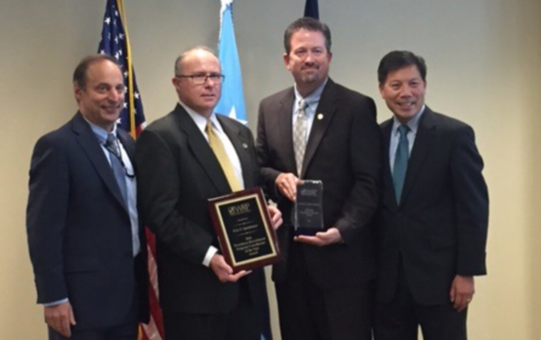 (Left to right) Peter Levine, acting undersecretary of defense for personnel and readiness; Eric Spanbauer, DLA’s Workforce Recruitment Program manager; Brad Bunn, DLA Human Resources director; and Christopher Lu, deputy secretary for the Department of Labor, pose for a photo following the 2016 WRP Awards Ceremony July 22 in Washington D.C.