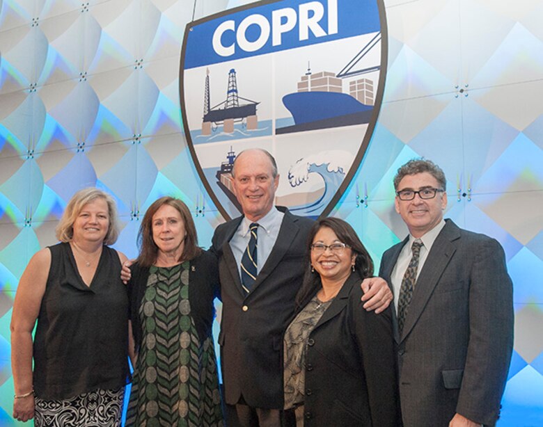 (left to right) Shannon Kinsella, Ports 2016 Conference Chair; The Honorable Jo-Ellen Darcy, ASA(CW); Dr. Robert Ballard, Keynote Speaker; Imee Osantowski, ASCE Ports & Harbors Committee Chair; Tom Chase, COPRI Director.  Ports 2016 Conference Plenary Session (New Orleans, LA)