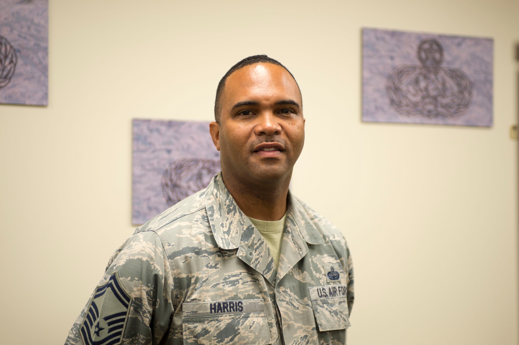 Senior Master Sgt. Anthony Harris, an assistant chief of communications operations in the 512th Mission Support Group poses for his photo in his office July 25, 2016 at Dover Air Force Base, Del. Harris is one of 11 senior master sergeants from the 512th Airlift Wing to be on the 2016 Key Personnel List. 