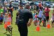 A Sumter City Police Department officer performs a military working dog demonstration during the Exceptional Family Member Program Kid’s Jamboree at Shaw Air Force Base, S.C., July 27, 2016. The event gave Team Shaw families the opportunity to get school supplies, play in bounce houses and receive standard health screenings before the beginning of the school year. (U.S. Air Force photo by Airman 1st Class Christopher Maldonado)
