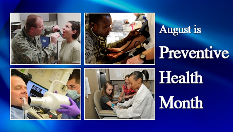 Preventing illness or injury is the goal of the Air Force’s Preventive Medicine program, a topic that is highlighted in August during Preventive Health Month.  (AF Graphic)