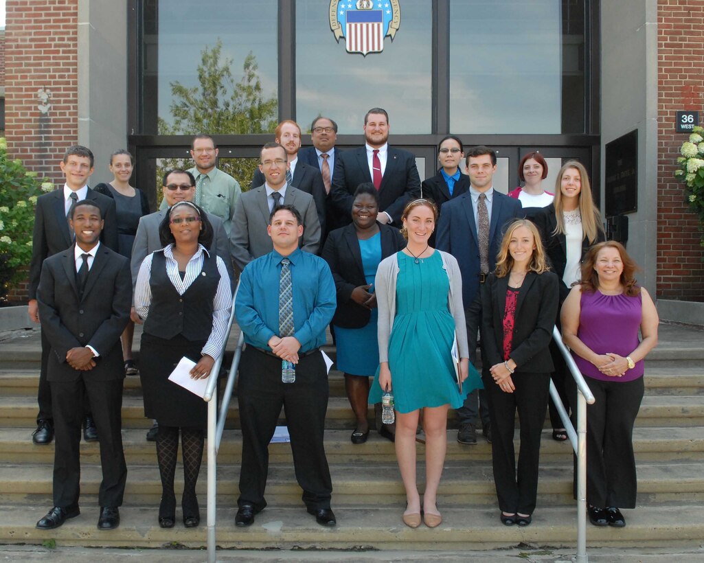 Students with DLA Troop Support's Workforce Recruitment Program are pictured after meeting with Army Brig. Gen. Charles Hamilton, commander. The WRP is a recruitment and referral program that connects federal and private sector employers with highly motivated college students and recent graduates with disabilities.