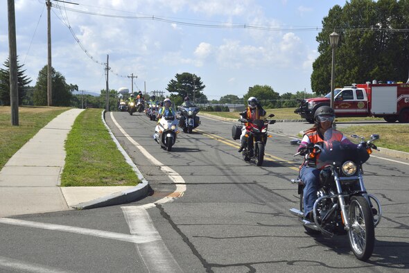 The Sister's Ride motorcyclists were given a tour of Westover Air Reserve Base on July 5.
