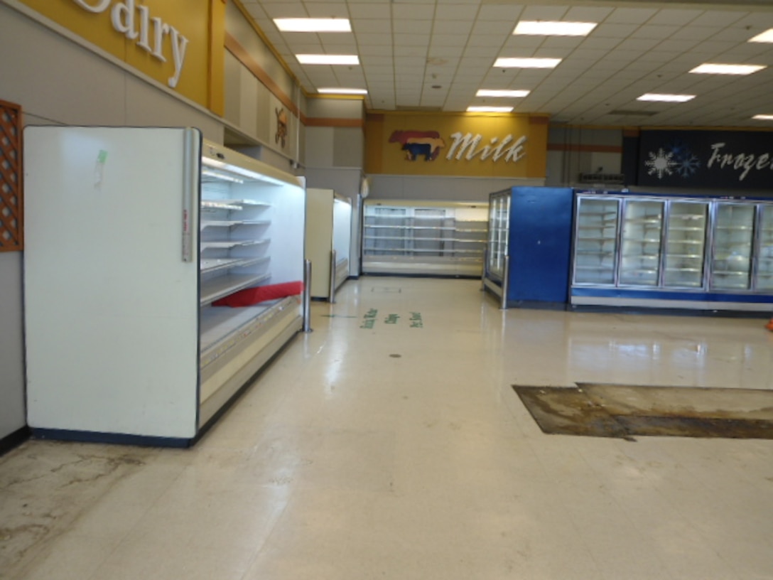 Materials from the old Defense Commissary Agency facility in Iwakuni, Japan, heading for DLA Disposition Services includes delicatessen equipment and about eight cool display cases. 