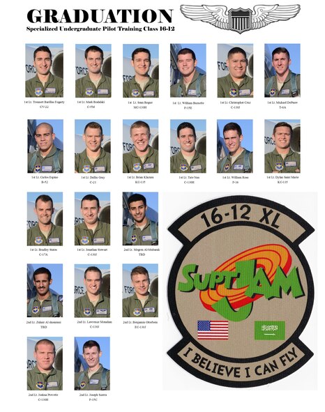 Specialized Undergraduate Pilot Training Class 16-12 is set to graduate. (U.S. Air Force graphic/Airman 1st Class Brandon May)