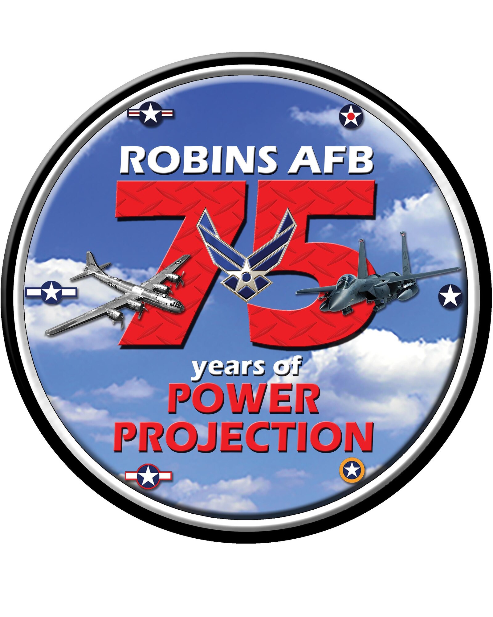 Logo for Robins 75 year anniversary