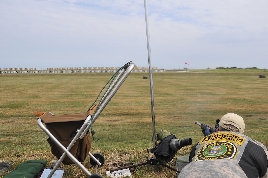 Soldiers from different commands within the United States Army Reserve Command (USARC) competed in multiple events of the Civilian Marksmanship Program (CMP) National championships.  The championships took place at Camp Perry, Ohio and were open to all branches of the military as well as civilians.  During the week, there were different events.  Day one (pictured) was the presidents 100.  This event measured accuracy from distances ranging from 200 meters to 600 meters, and the top 100 of the field are considered the best of the best in the Nation.