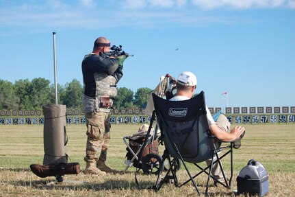 Soldiers from different commands within the United States Army Reserve Command (USARC) competed in multiple events of the Civilian Marksmanship Program (CMP) National championships.  The championships took place at Camp Perry, Ohio and were open to all branches of the military as well as civilians.  During the week, there were different events.  Day one (pictured) was the presidents 100.  This event measured accuracy from distances ranging from 200 meters to 600 meters, and the top 100 of the field are considered the best of the best in the Nation.