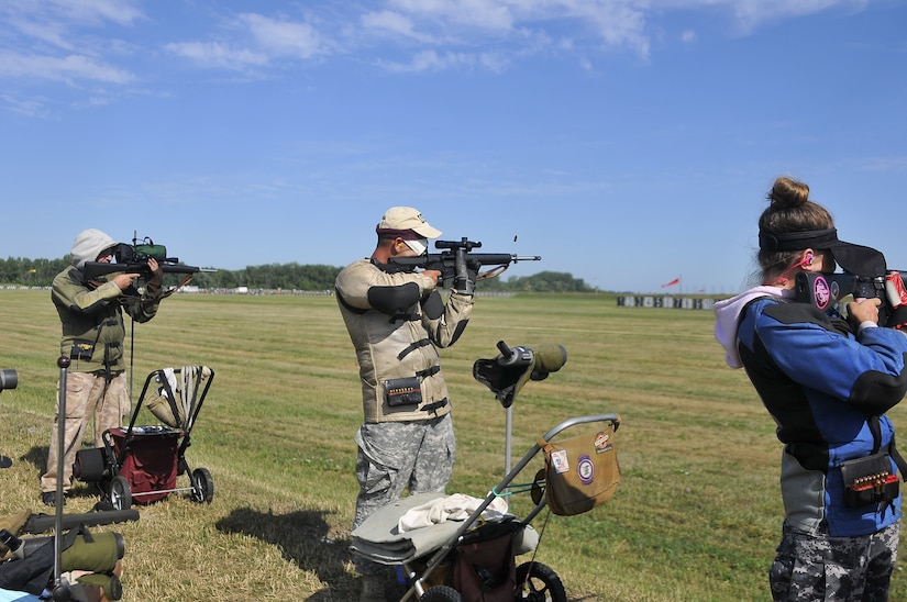 Soldiers from different commands within the United States Army Reserve Command (USARC) competed in multiple events of the Civilian Marksmanship Program (CMP) National championships.  The championships took place at Camp Perry, Ohio and were open to all branches of the military as well as civilians.  During the week, there were different events.  Day one (pictured) was the presidents 100.  This event measured accuracy from distances ranging from 200 meters to 600 meters, and the top 100 of the field are considered the best of the best in the Nation.