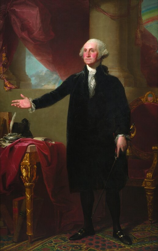 George Washington (Lansdowne Portrait) by Gilbert Stuart, oil on canvas, 1796