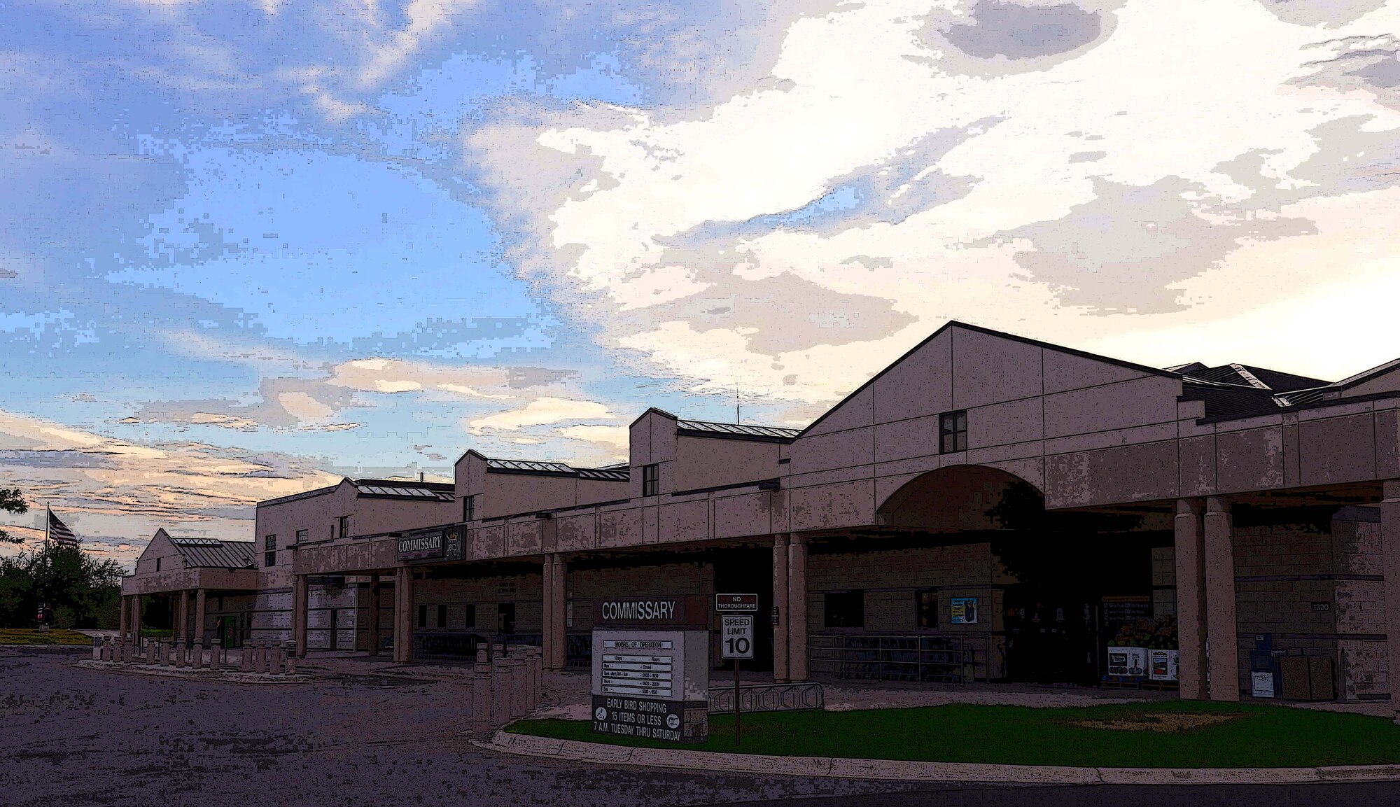 The Malmstrom Commissary July 27, 2016, at Malmstrom Air Force Base, Mont. The commissary supports Airmen and family readiness and quality of life standards by providing the best retail options possible at no profit on sales allowing customers to save thousands of dollars annually. (U.S. Air Force photo/Airman 1st Class Magen M. Reeves)