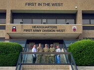 Members assigned to the 85th Support Command's safety office pause for a photo with First Army and 120th Infantry Brigade safety teams after an Organizational Inspection Program inspection for the 120th Infantry Brigade (Official) at Fort Hood, Texas, July 28, 2016. Soldiers from First Army and the 85th SPT CMD partnered to support the OIP providing assistance to 120th INF BDE in day-to-day operations that enhance soldier readiness.
 (Photo by Sgt. First Class Anthony L. Taylor)