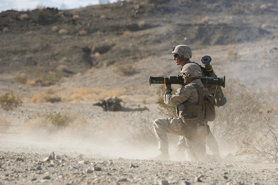 Lance Cpl. Skyler Schopf, team leader, 3rd Battalion, 4th Marines, 7th Marine Regiment, fires a M136 AT4 anti-tank weapon during a live-fire training exercise as part of Tactical Small-Unit Leadership Course aboard Marine Corps Air Ground Combat Center, Twentynine Palms, Calif., July 18, 2016. The purpose of the course was to focus on the training of small-unit leadership within “Darkside.” (Official Marine Corps photo by Lance Cpl. Dave Flores/Released)