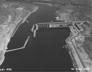 Ice Harbor Lock and Dam upstream of the Tri-Cities on the Lower Snake River celebrated its 50th anniversary of construction by the U.S. Army Corps of Engineers, June 16, 2012 at the dam. It was built from 1956 to 1962 and dedicated by Vice-President Lyndon B. Johnson on May 9, 1962. Corps of Engineers photos. (Looking East, North and South shores)