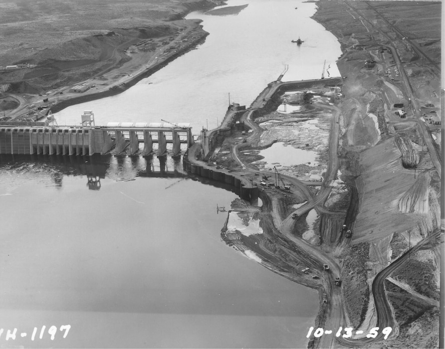 Lock excavation, looking West/downstream