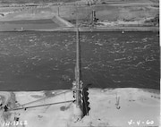 Ice Harbor Lock and Dam upstream of the Tri-Cities on the Lower Snake River celebrated its 50th anniversary of construction by the U.S. Army Corps of Engineers, June 16, 2012 at the dam. It was built from 1956 to 1962 and dedicated by Vice-President Lyndon B. Johnson on May 9, 1962. Corps of Engineers photos.