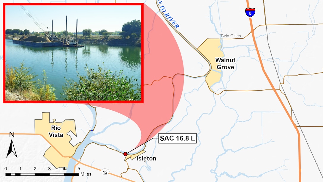 Erosion repair work will begin at Sacramento River Mile 16.8L in August 2016 and is scheduled to be complete by the end of the year. 