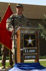 Maj. Gen. William Hickman, the deputy commanding general – operations for U.S. Army Central speaks at the Memorial Day service hosted by USARCENT and the Area Support Group – Kuwait on May 30, 2016 at Camp Arifjan, Kuwait. The Memorial Day service honors fallen Servicemembers. (Photo by Spc. Angela Lorden/Released)