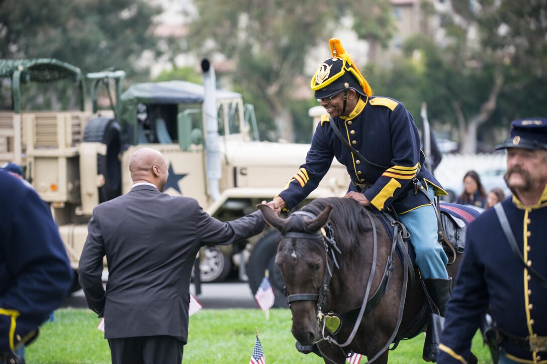 Company H Buffalo Soldiers are honored at a moving Memorial Day Ceremony at the Los Angeles National Cemetery, Los Angeles, Calif., May 30, 2016.