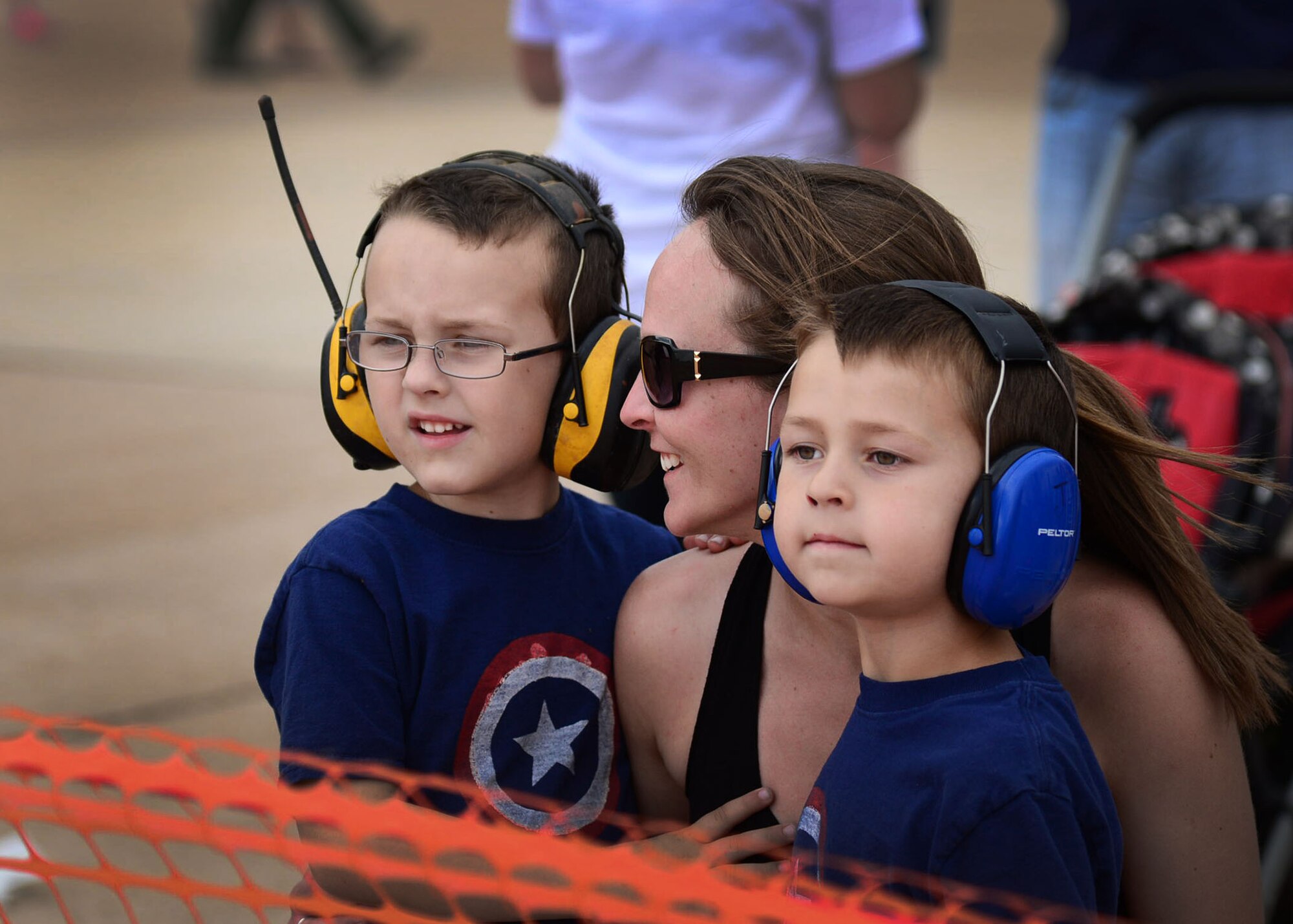 Children prepare to watch the Thunderbird performance during the Cannon Air Show May 29, 2016, at Cannon Air Force Base, N.M. The 2016 Cannon Air Show highlights the unique capabilities and qualities of Cannon’s Air commandos and also celebrates the long-standing relationship between the 27th Special Operations Wing and the High Plains community. (U.S. Air Force photo/Senior Airman Chip Slack)