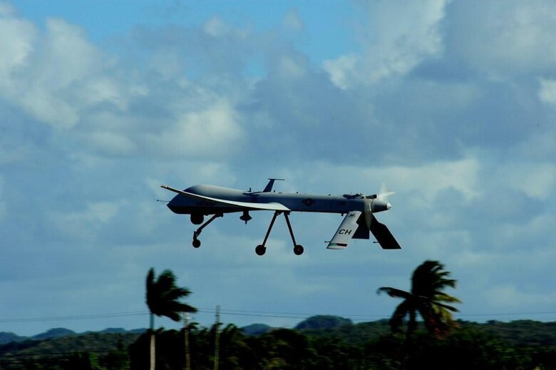 An RQ-1 Predator approaches the runway Jan. 27, 2010, at Aguadilla, Puerto Rico. Approximately 50 Airmen from the 432nd Wing and 432nd Air Expeditionary Wing deployed in support of Operation Unified Response. (Courtesy photo)