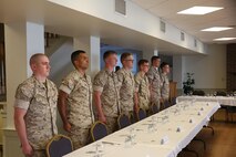 NAVAL SUPPORT FACILITY INDIAN HEAD, Md. – Corporals with Chemical Biological Incident Response Force (CBIRF), U.S. Marine Corps Forces Command (MARFORCOM), graduate from command sponsored Corporals Leadership Course during a ceremony at Naval Support Facility Indian Head, Md., May 27, 2016. The night before, the Marines tested their refined customs and courtesies during a Mess Night with Gunnery Sgt. Amber T. Chavarria, faculty advisor at Staff Noncommissioned Officer Academy, Marine Corps Base Quantico, Va., as the event’s guest of honor. The noncommissioned officers completed the 3 week course curriculum that included sword and guidon manual, land navigation, Marine Corps promotion system for sergeants and below and other small unit leader skills and traits. (Official USMC Photos by Sgt. Santiago G. Colon Jr. and Sgt. Jonathan S. Herrera)