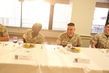 NAVAL SUPPORT FACILITY INDIAN HEAD, Md. – Corporals with Chemical Biological Incident Response Force (CBIRF), U.S. Marine Corps Forces Command (MARFORCOM), graduate from command sponsored Corporals Leadership Course during a ceremony at Naval Support Facility Indian Head, Md., May 27, 2016. The night before, the Marines tested their refined customs and courtesies during a Mess Night with Gunnery Sgt. Amber T. Chavarria, faculty advisor at Staff Noncommissioned Officer Academy, Marine Corps Base Quantico, Va., as the event’s guest of honor. The noncommissioned officers completed the 3 week course curriculum that included sword and guidon manual, land navigation, Marine Corps promotion system for sergeants and below and other small unit leader skills and traits. (Official USMC Photos by Sgt. Santiago G. Colon Jr. and Sgt. Jonathan S. Herrera)
