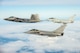 12/9/2015 - A U.S. Air Force F-22 Raptor, British Royal Air Force Typhoon, and French air force Rafale fly in formation as part of a Trilateral Exercise held at Langley Air Force Base, Va., Dec. 7, 2015. The exercise simulates a highly-contested, degraded and operationally-limited environment where U.S. and partner pilots and ground crews can test their readiness. (U.S. Air Force photo by Senior Airman Kayla Newman)