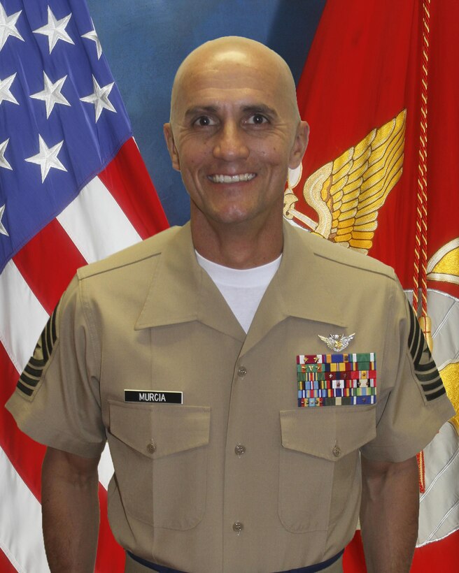 Sergeant Major of Recruiting Station San Diego, Sgt. Maj. Carlos Murcia.