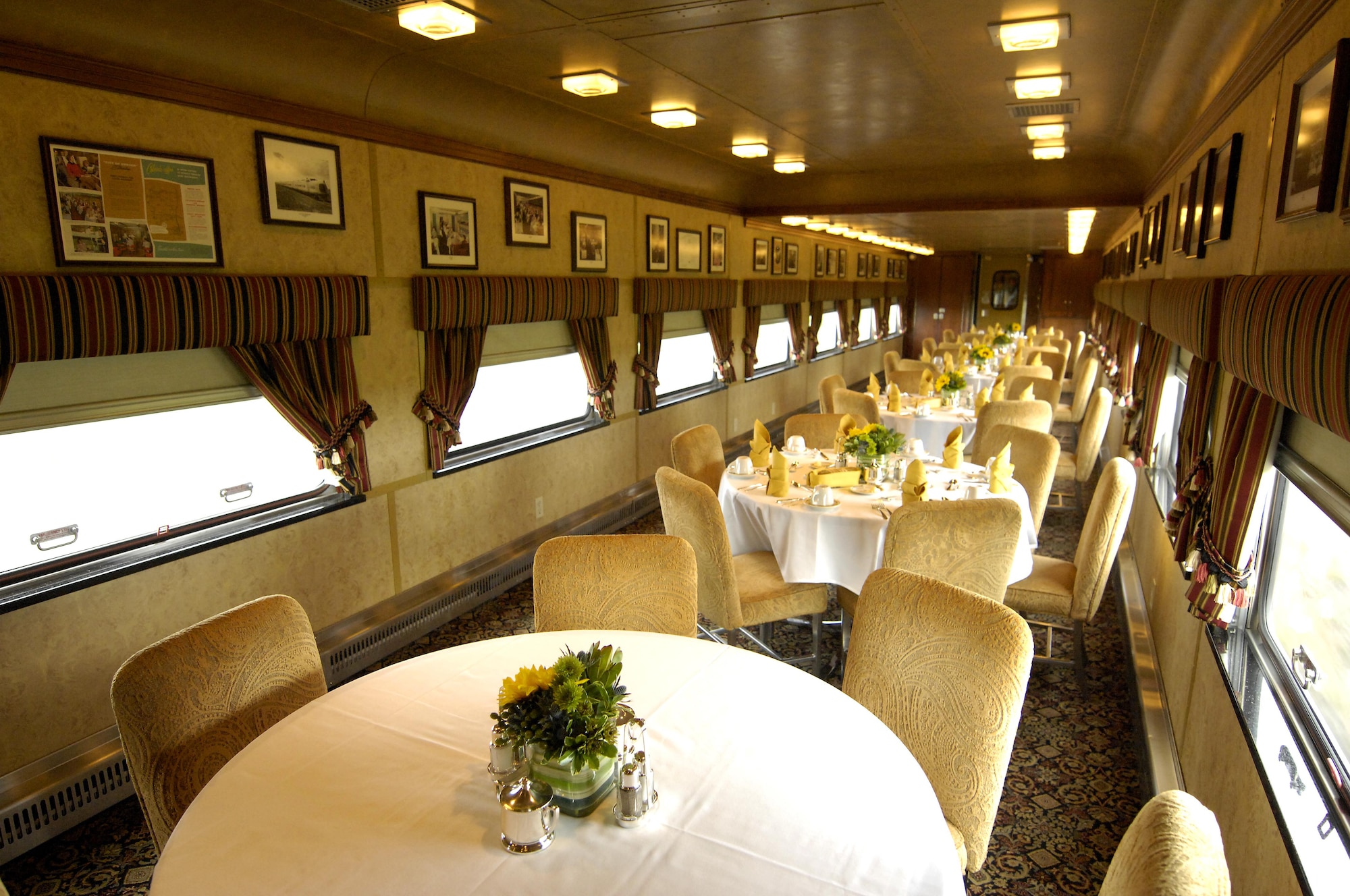 The "City of Denver," a flat diner car that is one of Union Pacific's historical Western Heritage Fleet of railcars. Members of Team Offutt were given a train ride to Grand Island, Neb. May 27 where they learned about UP and the company's mission. (U.S. Air Force photo by Delanie Stafford)
