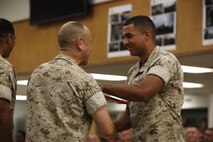 NAVAL SUPPORT FACILITY INDIAN HEAD, Md. – Corporals with Chemical Biological Incident Response Force (CBIRF), U.S. Marine Corps Forces Command (MARFORCOM), graduate from command sponsored Corporals Leadership Course during a ceremony at Naval Support Facility Indian Head, Md., May 27, 2016. The night before, the Marines tested their refined customs and courtesies during a Mess Night with Gunnery Sgt. Amber T. Chavarria, faculty advisor at Staff Noncommissioned Officer Academy, Marine Corps Base Quantico, Va., as the event’s guest of honor. The noncommissioned officers completed the 3 week course curriculum that included sword and guidon manual, land navigation, Marine Corps promotion system for sergeants and below and other small unit leader skills and traits. (Official USMC Photos by Sgt. Santiago G. Colon Jr. and Sgt. Jonathan S. Herrera)